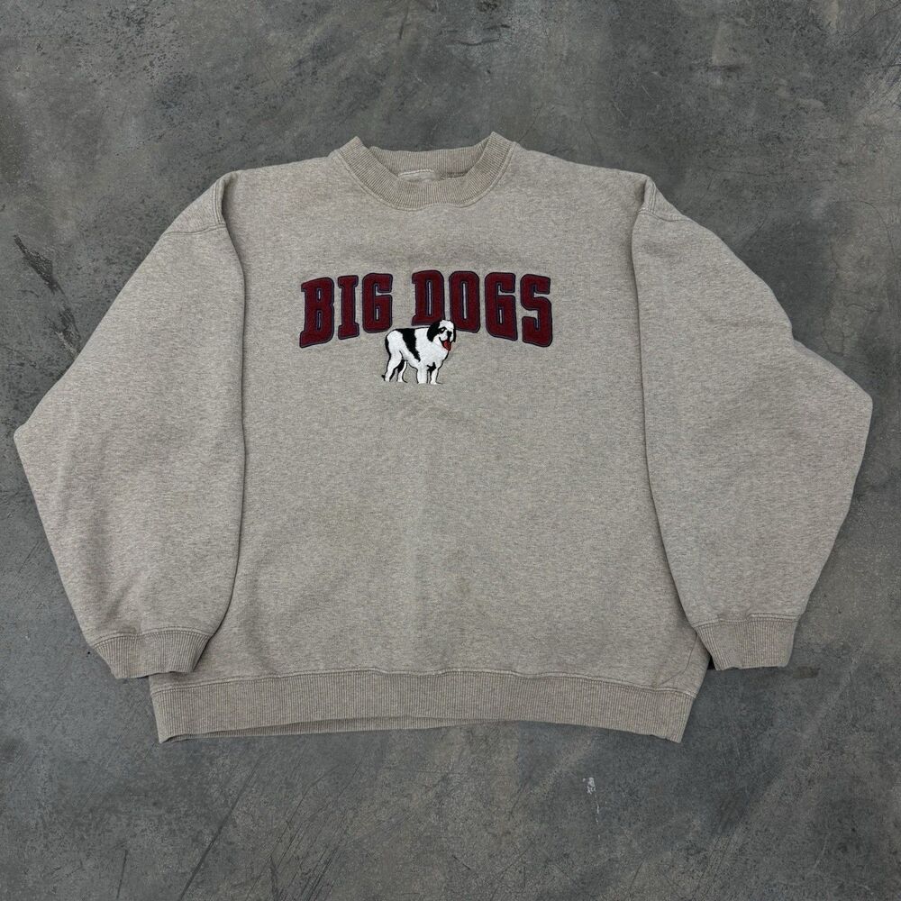 Big Dogs Crewneck Sweatshirt in Heather Gray with Maroon Logo